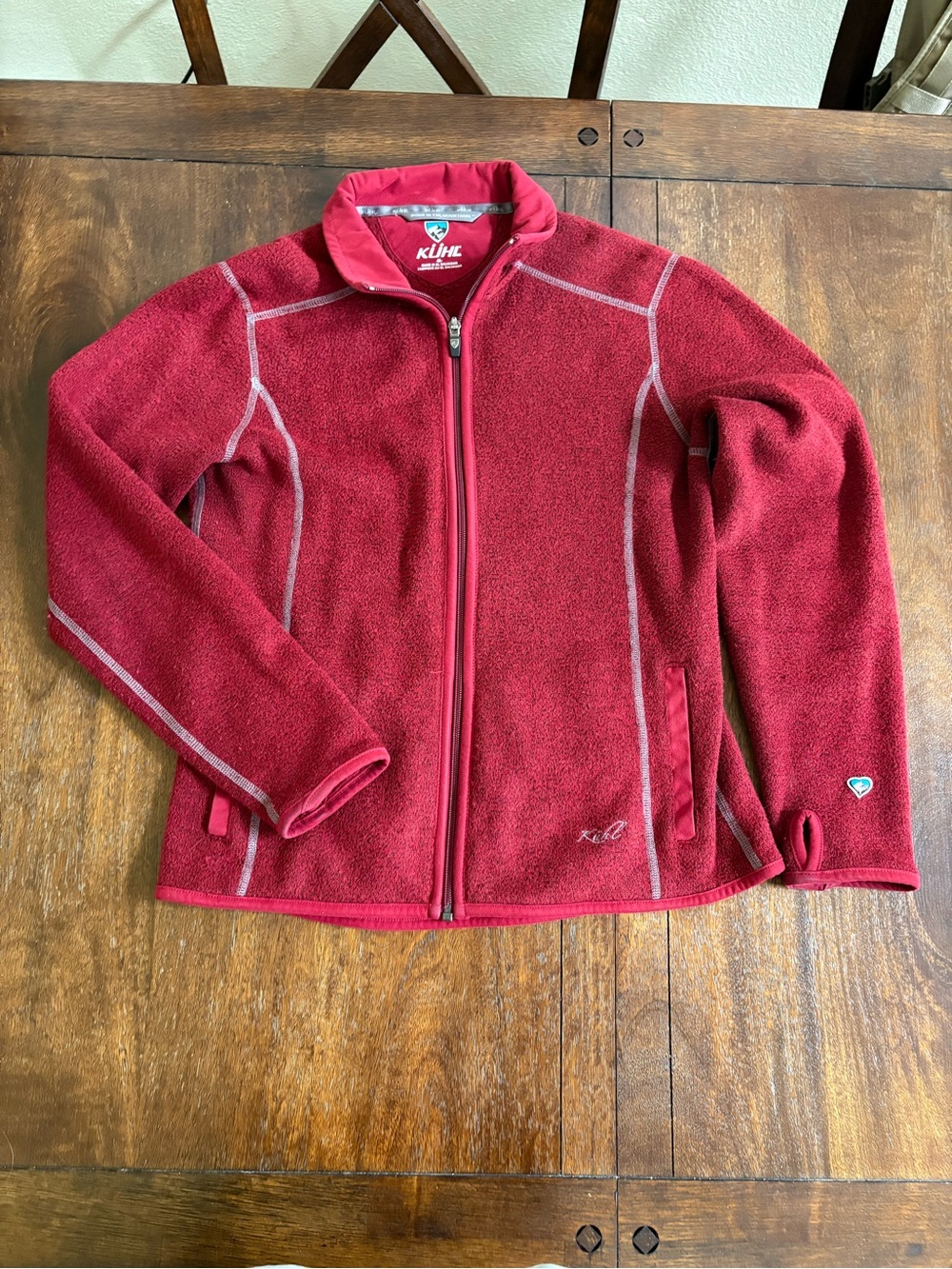 KUHL Jacket Women's Medium Red Stella Alfpaca Fleece Full Zip Gorpcore Outdoor